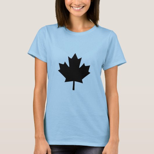 T-shirt Conception de la feuille d'érable noire canadienne (Devant)