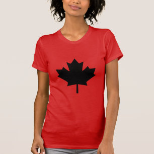 T-shirt Conception de la feuille d'érable noire canadienne
