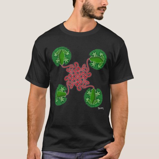 T-shirt Conception de la langue celte de la grenouille (Devant)