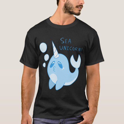 T-shirt Conception de la licorne de mer Narwhal (Devant)