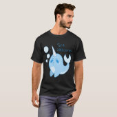 T-shirt Conception de la licorne de mer Narwhal (Devant entier)