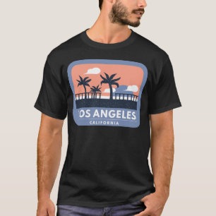 T-shirt Conception de la ligne aérienne rétro de Los Angel