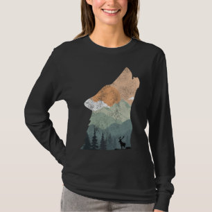 T-shirt conception de la nature vintage avec silhouette de