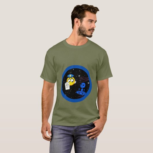 T-shirt Conception de la police spatiale (Devant entier)