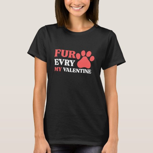 T-shirt Conception de la Saint-Valentin avec patte de chie (Devant)