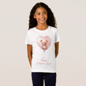 T-Shirt Conception de la Saint-Valentin avec un ours en pe (Devant entier)