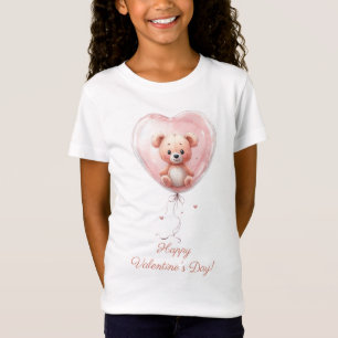 T-Shirt Conception de la Saint-Valentin avec un ours en pe