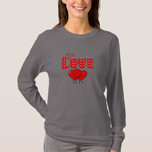 T-shirt Conception de la Saint-Valentin Cœurs d'Amour Mign (Devant)