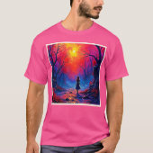 T-shirt Conception de la solitude de la fille de la forêt  (Devant)