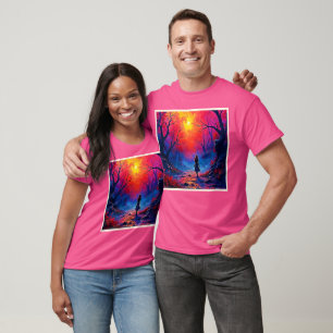 T-shirt Conception de la solitude de la fille de la forêt