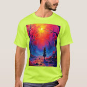 T-shirt Conception de la solitude de la fille de la forêt (Devant)