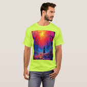 T-shirt Conception de la solitude de la fille de la forêt (Devant entier)