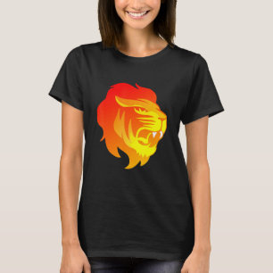 T-shirt Conception de la tête de lion Cool flambant