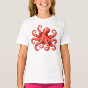 T-shirt Conception de la vie marine de l'octopus océan
