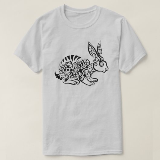 T-shirt Conception de lapin mandala orné intricé (Design devant)