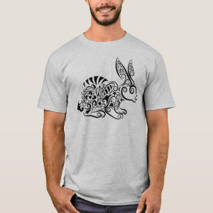T-shirt Conception de lapin mandala orné intricé