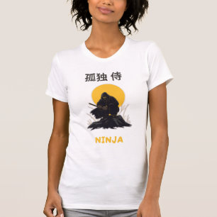 T-shirt Conception de l'art du ninja samouraï solitaire