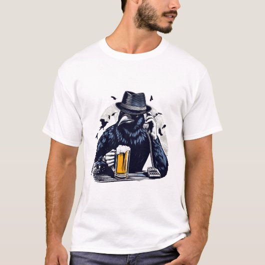T-shirt Conception de l'art du téléphone de Beer Crow (Devant)
