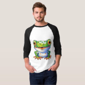 T-shirt Conception de l'autocollant de grenouille de parti (Devant entier)