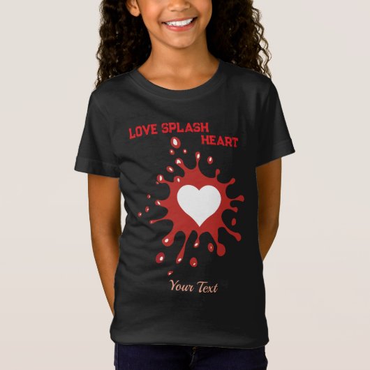 T-Shirt Conception de l'éclaboussure de cœur – Design d'ex (Devant)