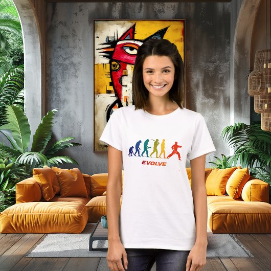 T-shirt Conception de l'évolution du karaté en silhouette 
