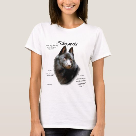 T-shirt Conception de l'historique de Schipperke (Devant)
