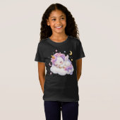 T-Shirt Conception de licorne de bébé endormi mignonne (Devant entier)