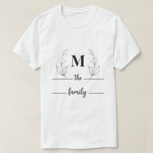 T-shirt Conception de logo de initiale de famille élégante (Design devant)