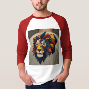 T-shirt Conception de logo de lion géométrique pour vêteme