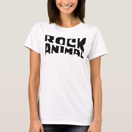 T-shirt conception de logo de typographie d'animal de roch (Devant)