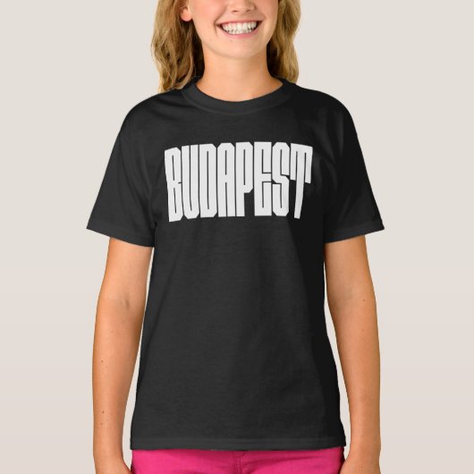 T-shirt conception de logo de ville de Budapest (Devant)