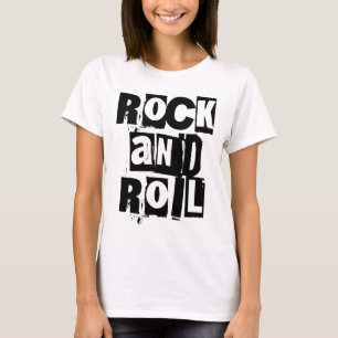 T-shirt Conception de logo Rock and Roll gras et en détres
