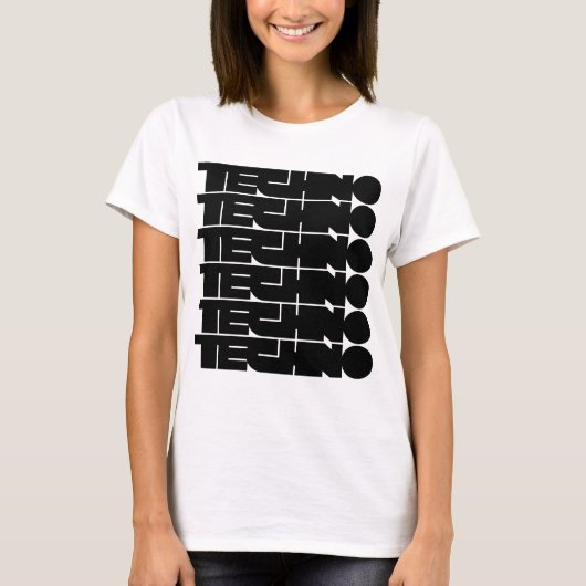 T-shirt conception de logo typographique gras Techno (Devant)