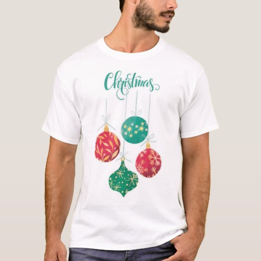 T-shirt Conception de l'ornement de Noël festif (Devant)