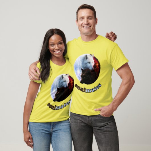 T-shirt conception de loup d'âmes sœurs (Unisexe)