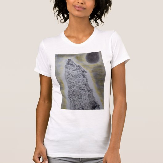 T-shirt Conception de loup d'hurlement (Devant)
