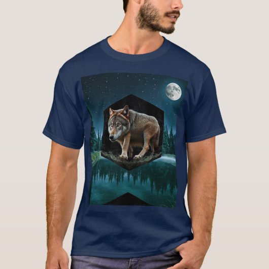 T-shirt Conception de loup inhabituelle (Devant)