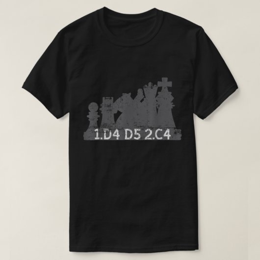 T-shirt Conception de l'ouverture d'échecs du Gambit de la (Design devant)