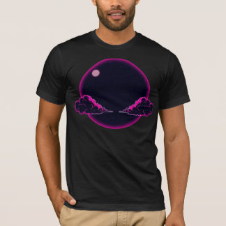 T-shirt Conception de lune avec nuages roses esthétique de
