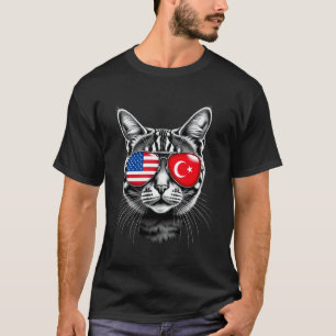 T-shirt Conception de lunettes de soleil pour chat drapeau