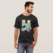 T-shirt Conception de machine à coudre de couture de chats (Devant entier)