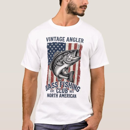 T-shirt Conception de maillot de drapeau américain de pêch (Devant)