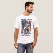 T-shirt Conception de maillot de drapeau américain de pêch (Devant entier)