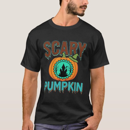 T-shirt Conception de maison hantée Halloween citrouille e (Devant)