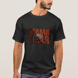 T-shirt Conception de Maman Ours Rouge Noir