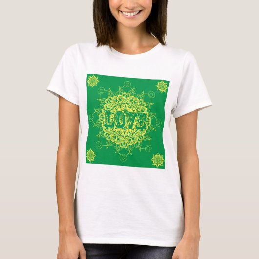 T-shirt Conception de mandala d'amour (Devant)