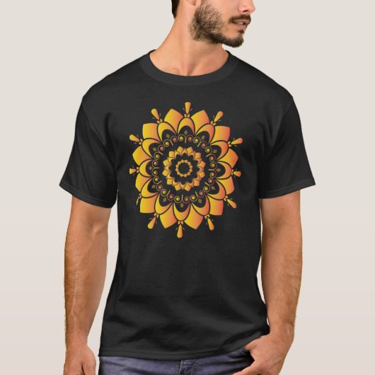 T-shirt Conception de mandala unique doré (Devant)