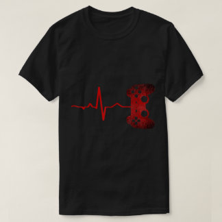 T-shirt Conception de manette de rythme cardiaque de joueu
