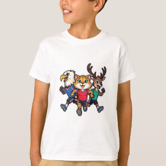 T-shirt Conception de mascotte de dessin animé d'équipe de
