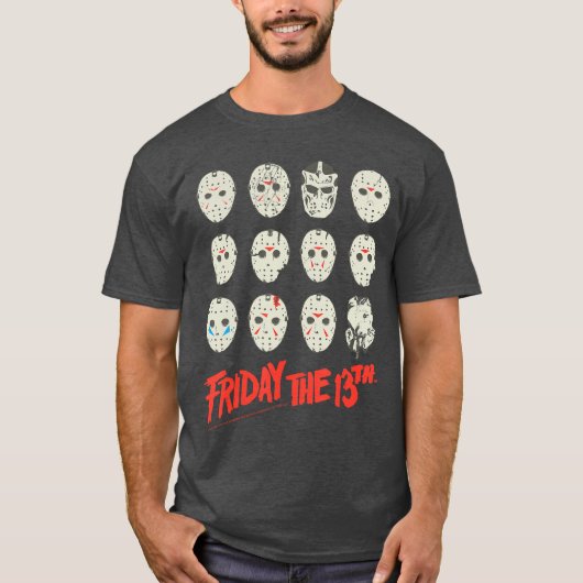 T-shirt Conception de masques d'Halloween Vendredi 13 amis (Devant)